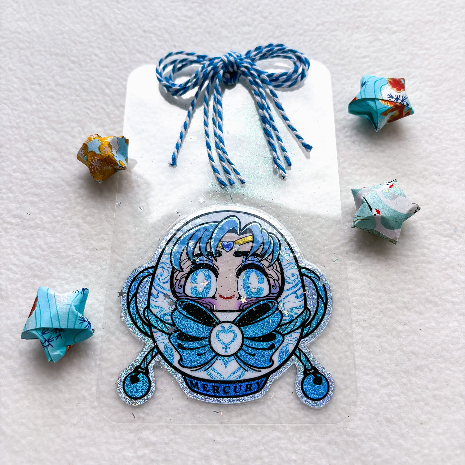 SAILOR MERCURY DARUMA CLEAR HANDMADE BOOKMARK