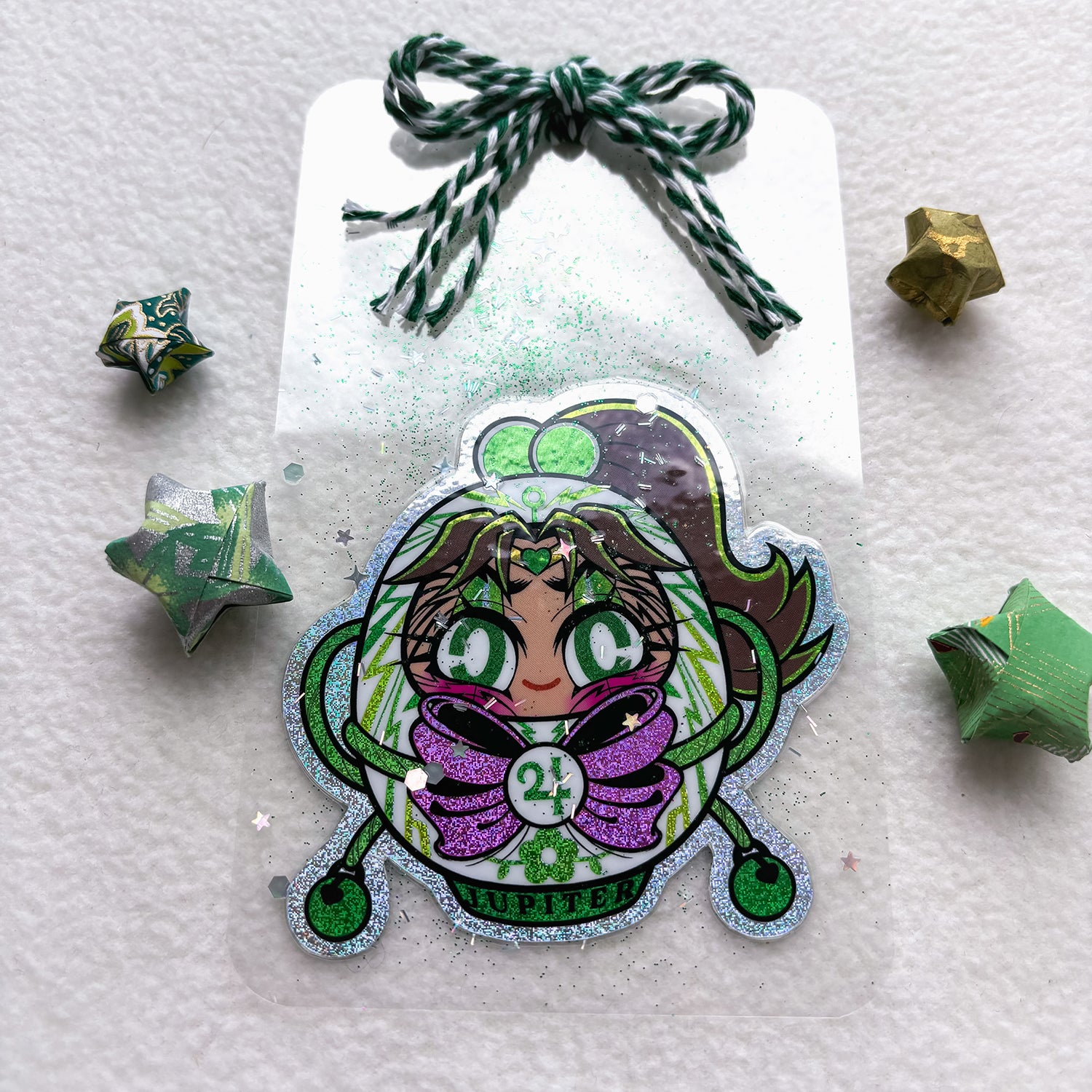 SAILOR JUPITER DARUMA CLEAR HANDMADE BOOKMARK
