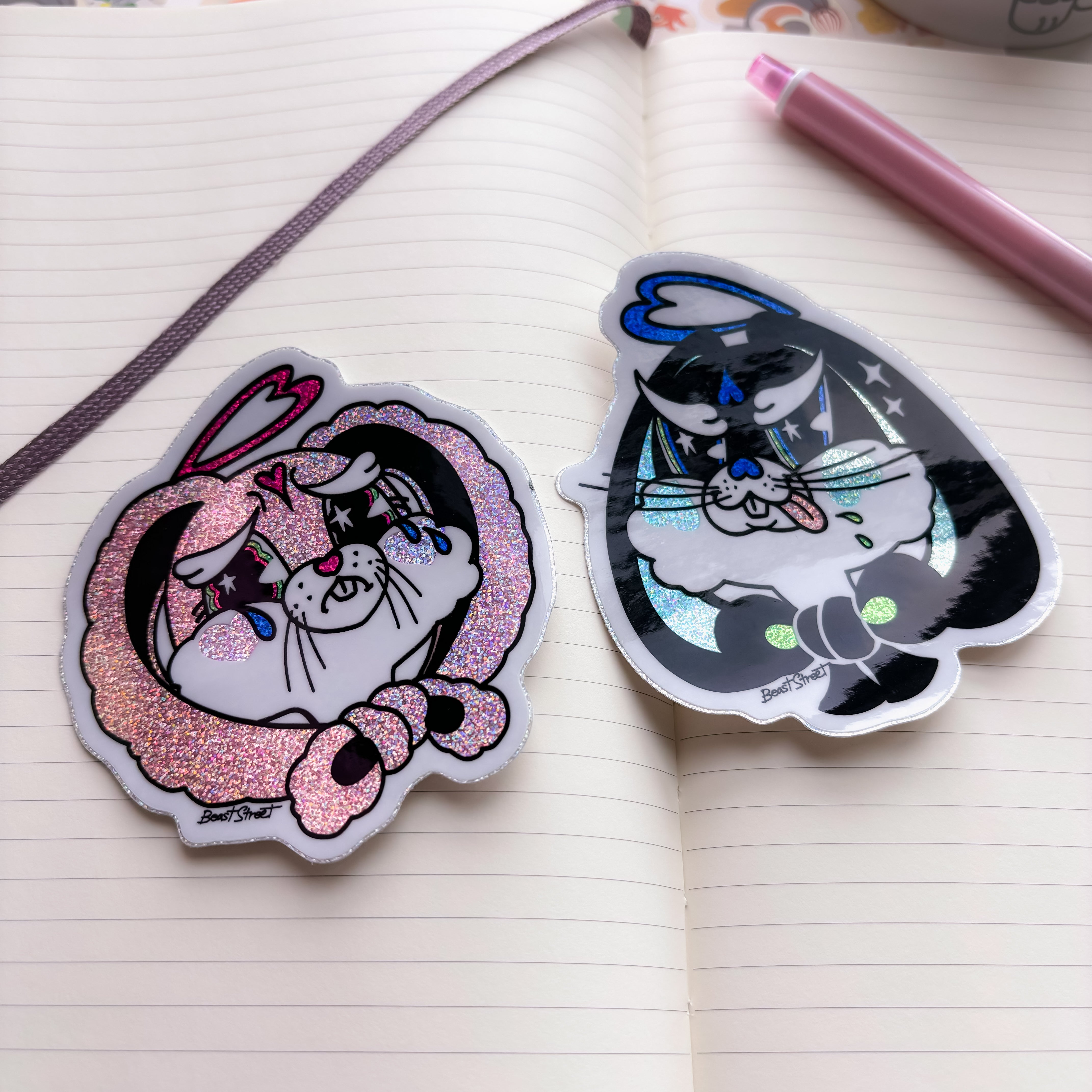 HEART SPADES BUNNY STICKER SET