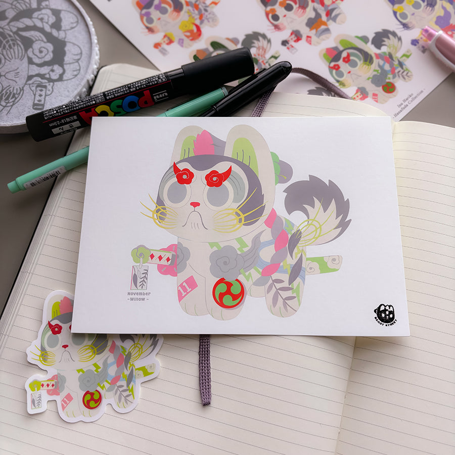 NOVEMBER HANAFUDA INU HARIKO MINI PRINT