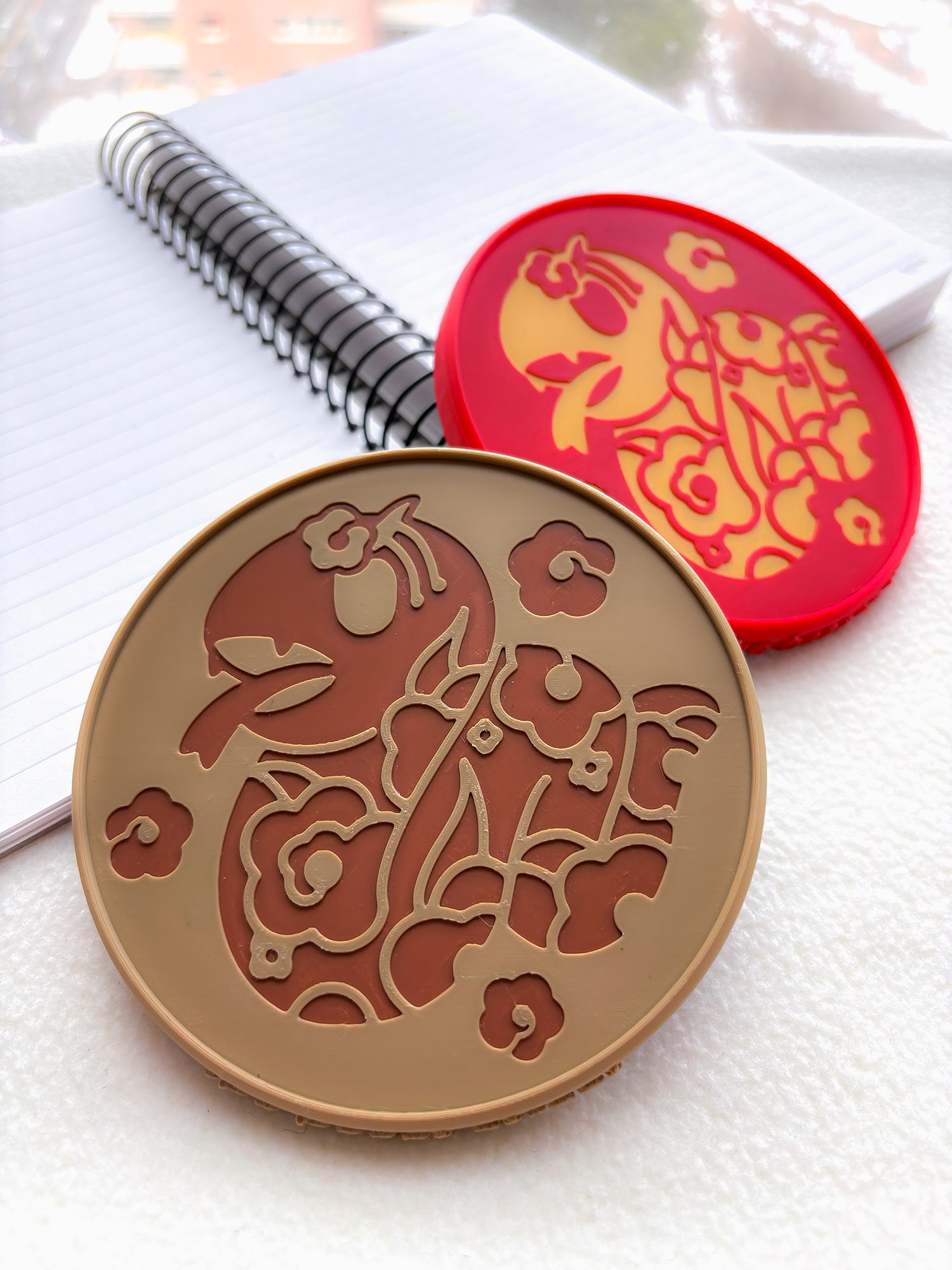 YEAR OF THE SNAKE BROWN COASTER