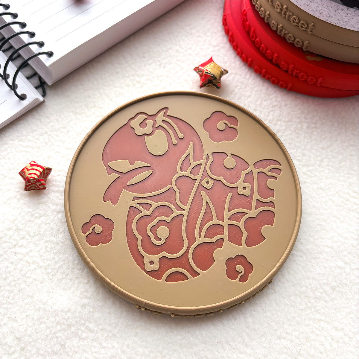 YEAR OF THE SNAKE BROWN COASTER