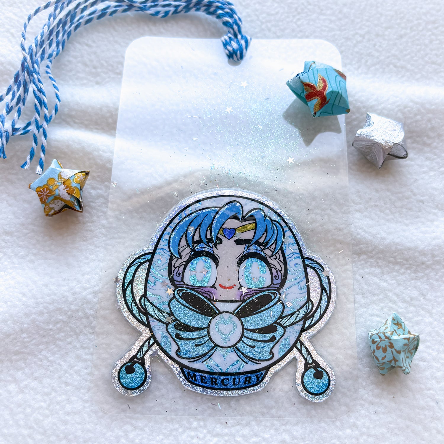 SAILOR MERCURY DARUMA CLEAR HANDMADE BOOKMARK