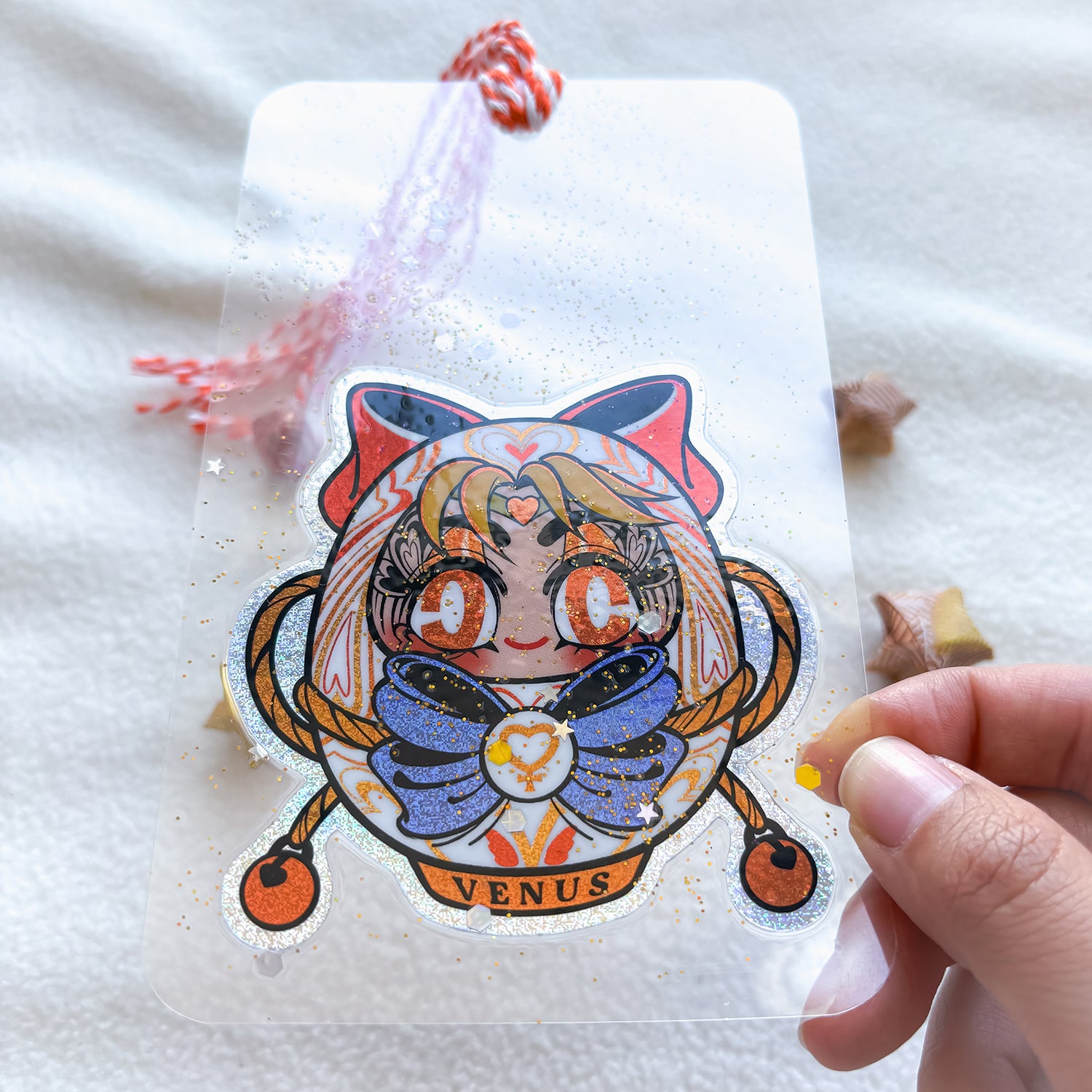 SAILOR VENUS DARUMA CLEAR HANDMADE BOOKMARK