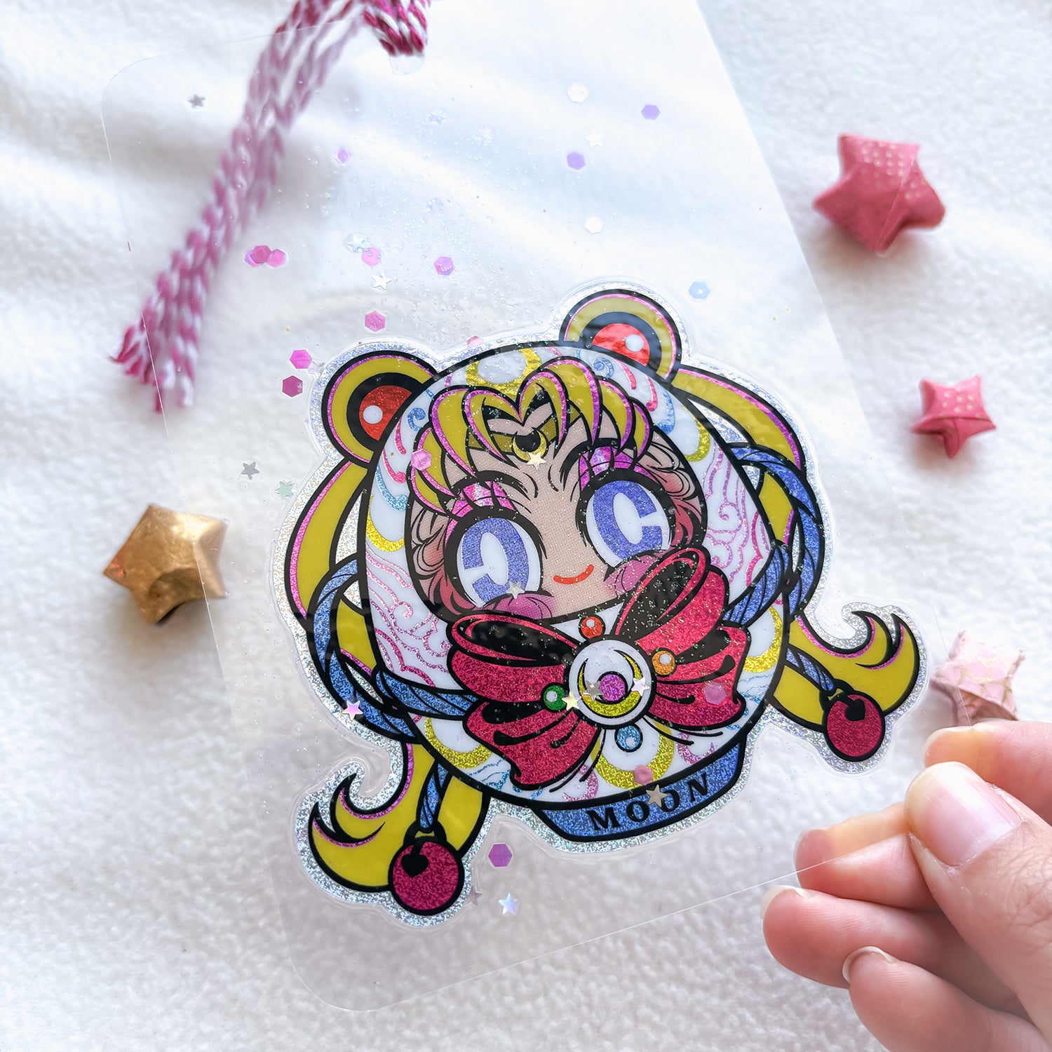 SAILOR MOON DARUMA CLEAR HANDMADE BOOKMARK