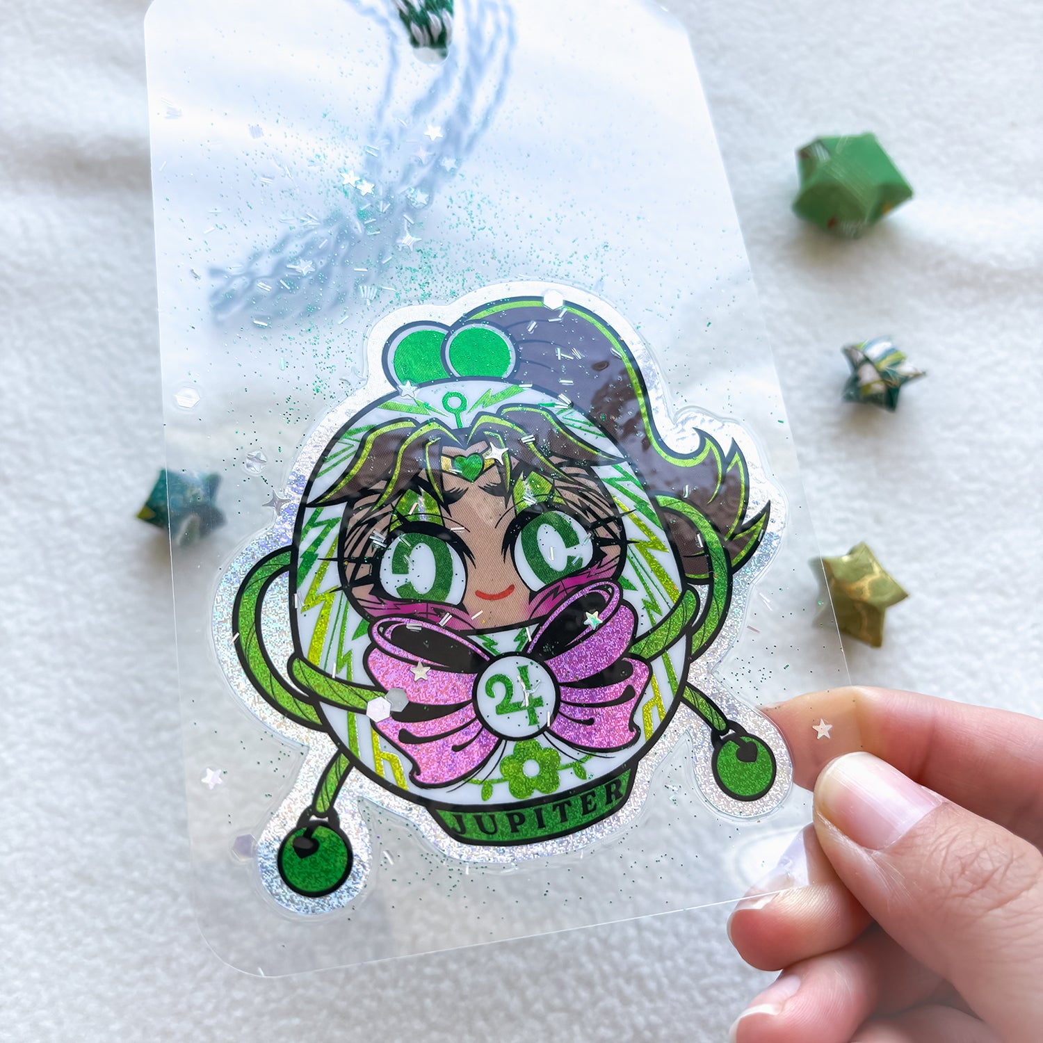 SAILOR JUPITER DARUMA CLEAR HANDMADE BOOKMARK