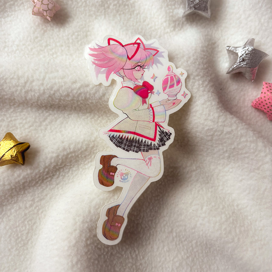 SCHOOL UNIFORM MADOKA MATTE TRANSPARENT STICKER